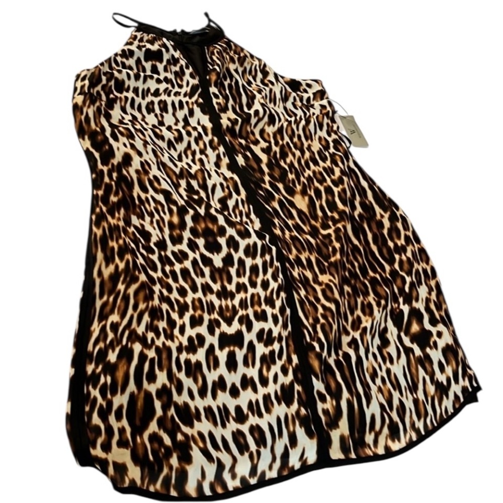 Worthington size 14 black leopard print above the knee sleeveless dress